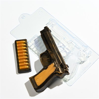 Форма пластик Пистолет и патронташ 1шт - фото 5644