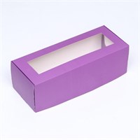10696 Коробка для рулета 26*10*8см Фиолетовая окно